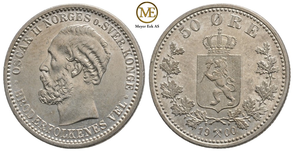 50 øre 1900 Oscar II. Kv.0