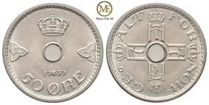 50 øre 1939 Haakon VII. Kv.0/01