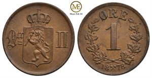 1 øre 1878 Oscar II. Kv.0/01