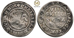 8 skilling 1643 Christian IV. Kv.1/1+