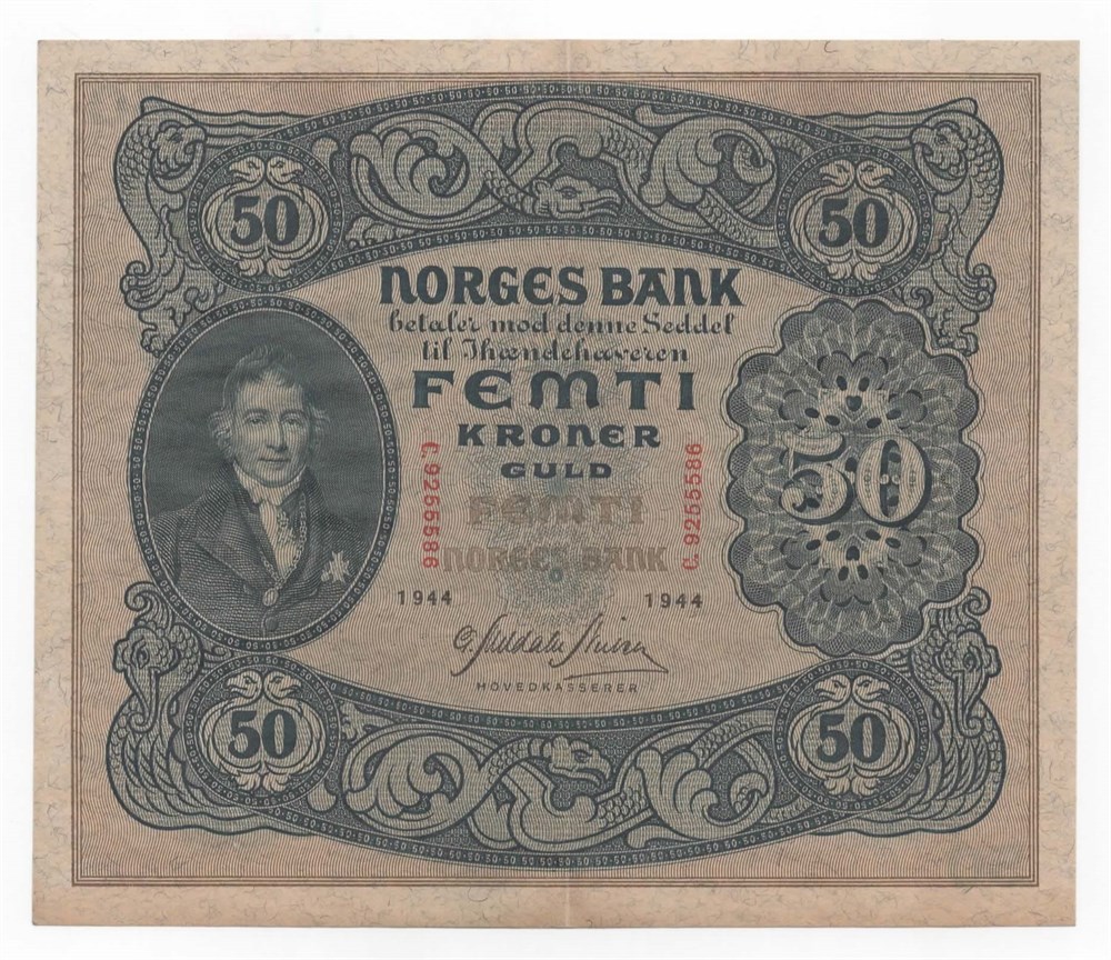 Norge 50 kroner 1944 C kv. 01