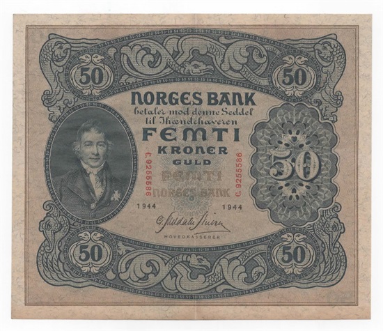Norge 50 kroner 1944 C kv. 01