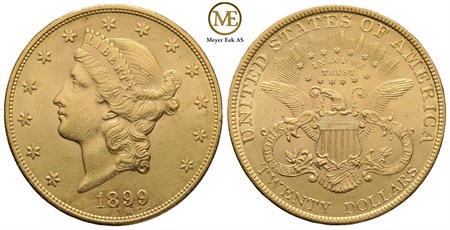 20 dollar 1899. Liberty head. Kv.1+/01