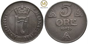 5 øre 1920 Haakon VII. Kv.0/01