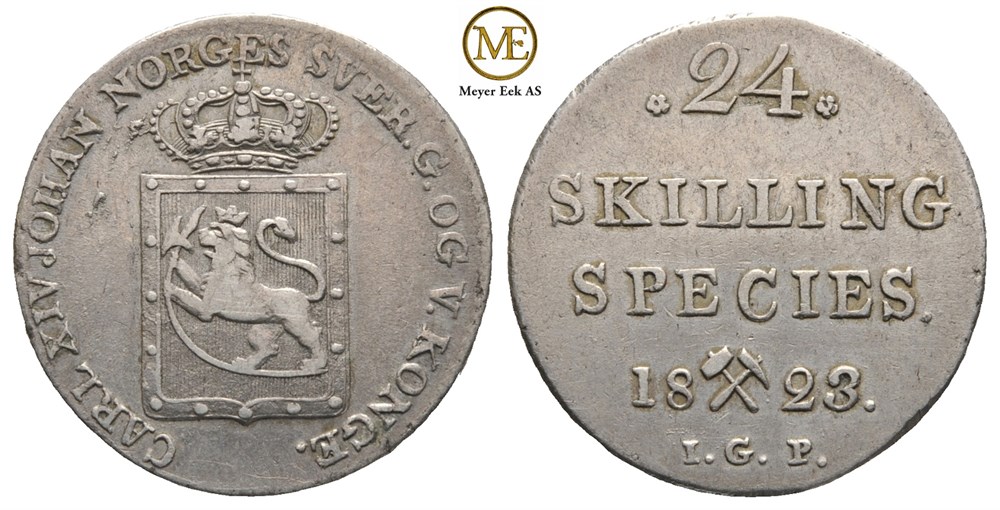 24 skilling 1823 Carl XIV Johan. Kv.1+/01