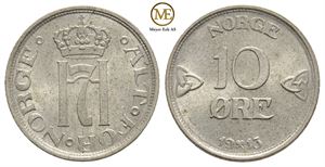 10 øre 1913 Haakon VII. Kv.0