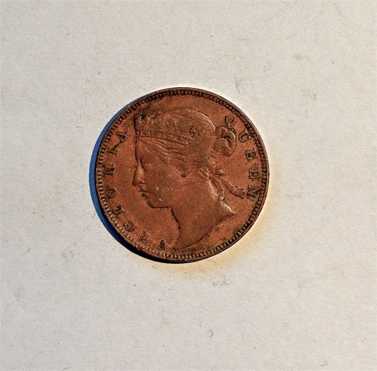 Straits Settlements 1/2 cent 1873 kv. 1/1+
