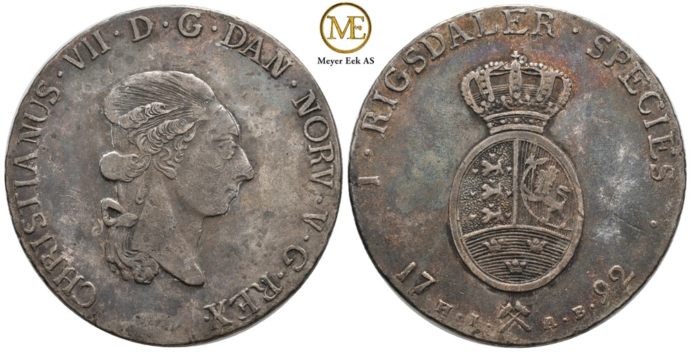 Speciedaler 1792 Christian VII. Kv.1+