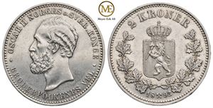 2 kroner 1893 Oscar II. Kv.01