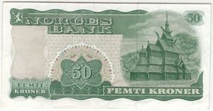 50 kroner 1975 Z.0155904 erstatningsseddel. Kv.1/1+