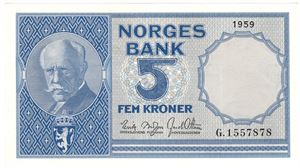 5 kroner 1959 G.1557878. Kv.0