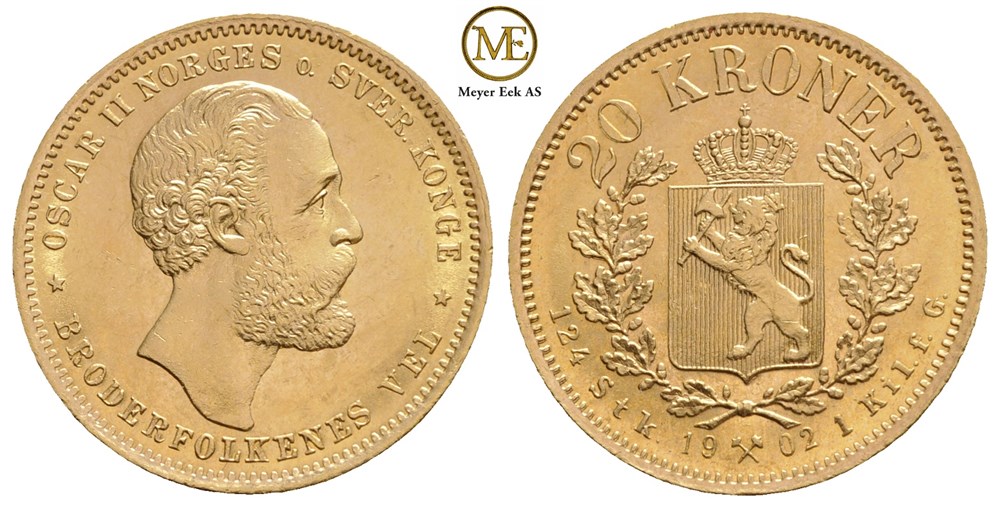 20 kroner 1879 Oscar II. Kv.0