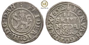 2 skilling 1652 Frederik III. Kv.1+