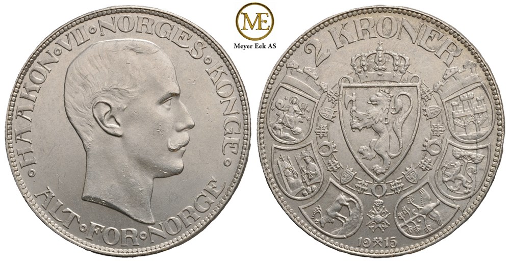 2 kroner 1915 Haakon VII. Kv.0