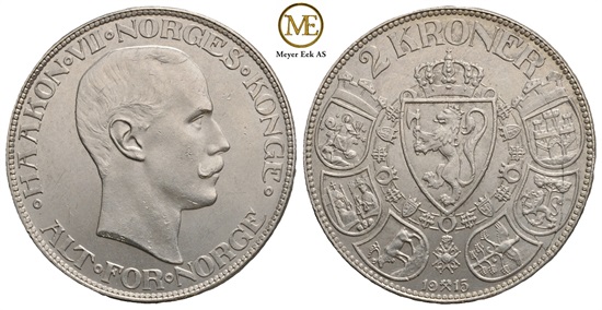 2 kroner 1915 Haakon VII. Kv.0