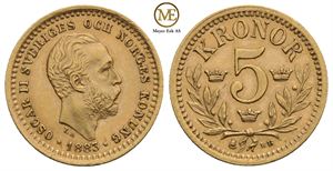 5 kronor 1883 Oscar II. Kv.01