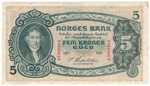 5 kroner 1917 F.4488543. Kv.0
