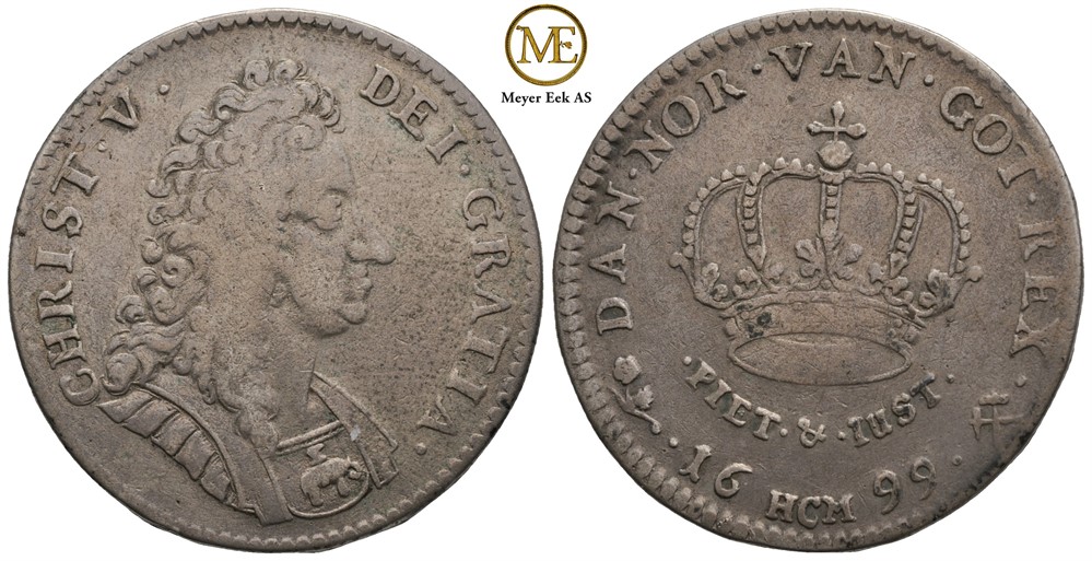 4 mark 1699 Christian V. Kv.1