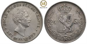 24 skilling 1852 Oscar II. Kv.1+