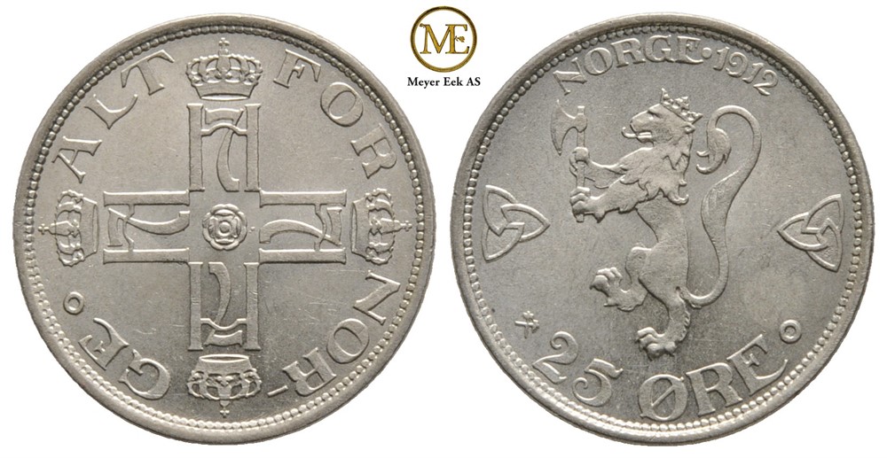 25 øre 1912 Haakon VII. Kv.0