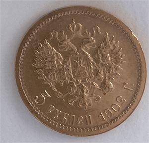 Russland 5 rubel 1902 4,3 g.gull Kv.01