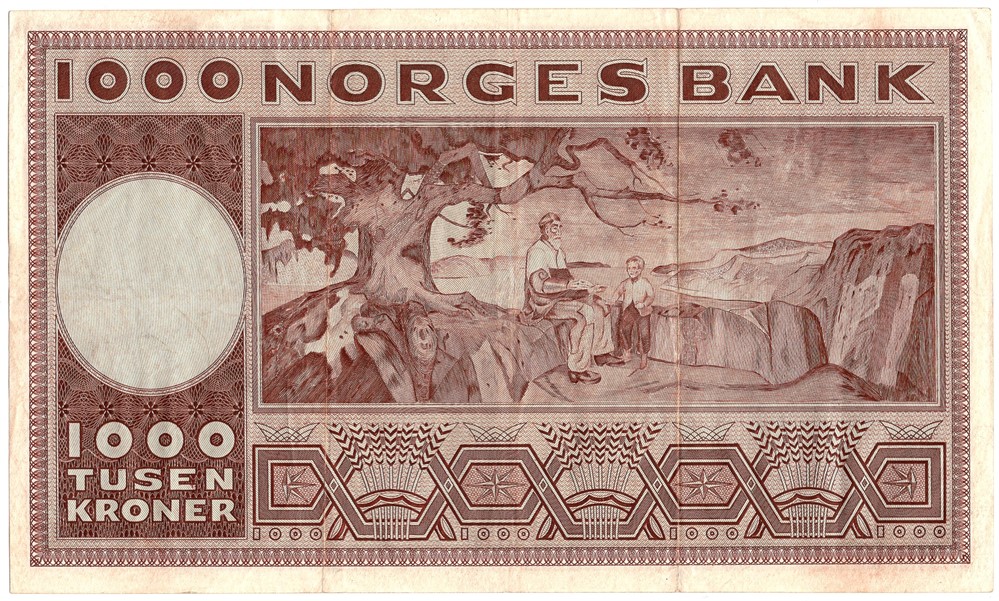 1000 kroner 1974 G.2008532 erstatningsseddel. Kv.1/1+