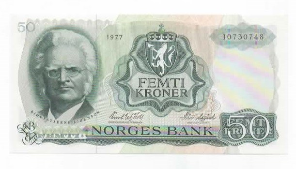 Norge 50 kroner 1977 I kv. 0