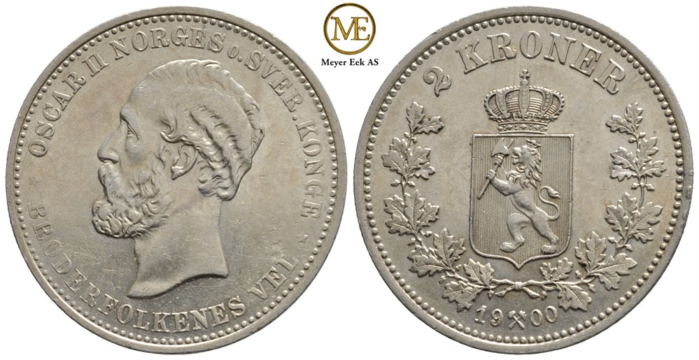 2 kroner 1900 Oscar II. Kv.01