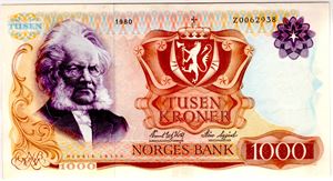 1000 kroner 1980 Z 0-million erstatning Ex.Skanfil 2017 Kv.1