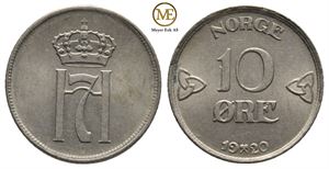 10 øre 1920 Haakon VII. Kv.0