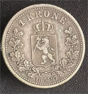 1 krone 1887 Kv.1/1+