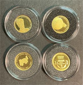 4 mini gullmynter proof til sammen 4,73 g 99,9 au