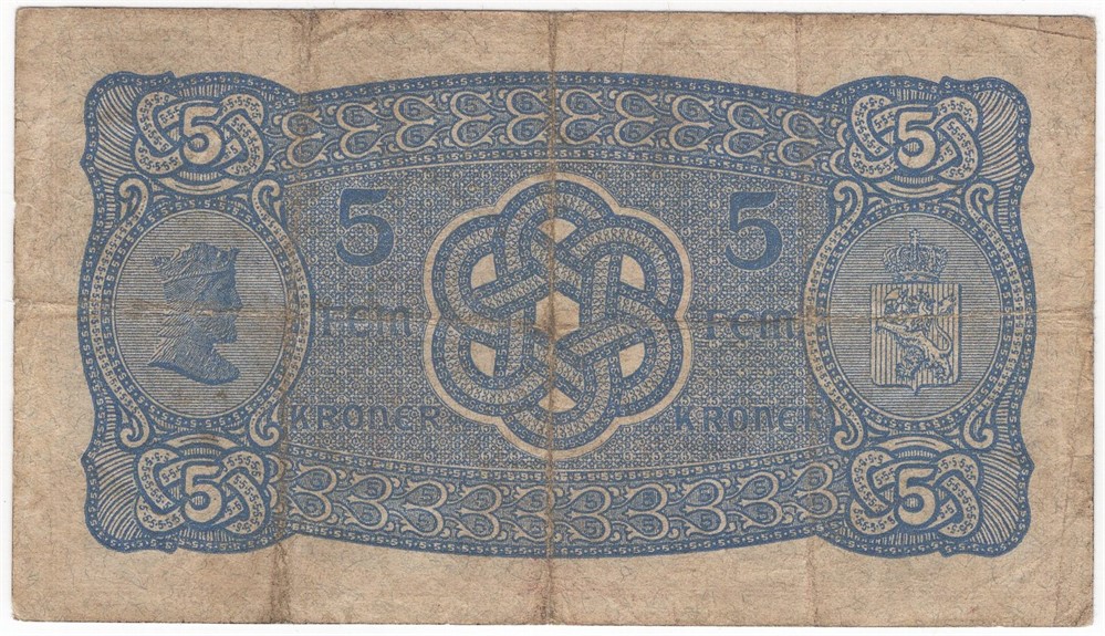 5 kroner 1915 E.6596457. Kv.1-