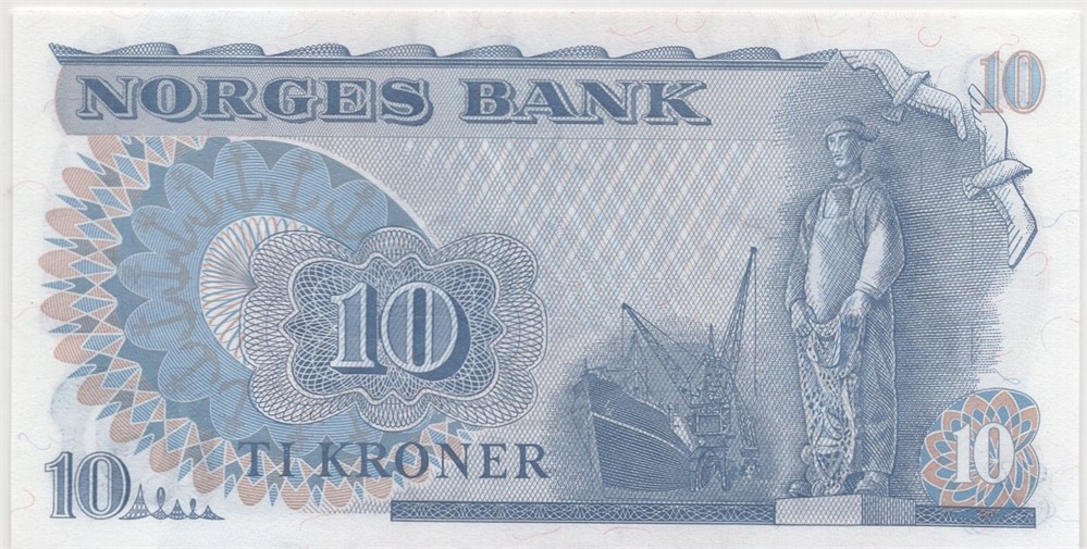 10 kroner 1978 HN erstatningsseddel. Kv.0