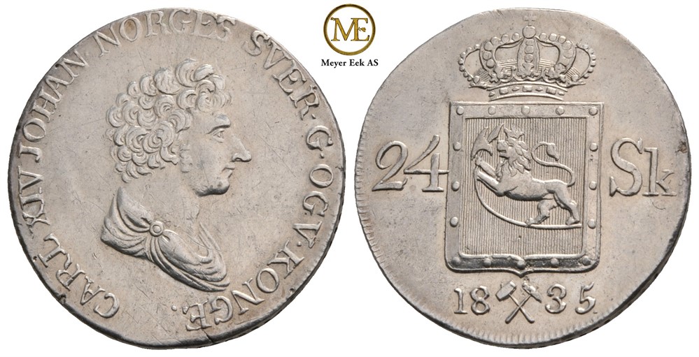 24 skilling 1835 Carl XIV Johan. Kv.01
