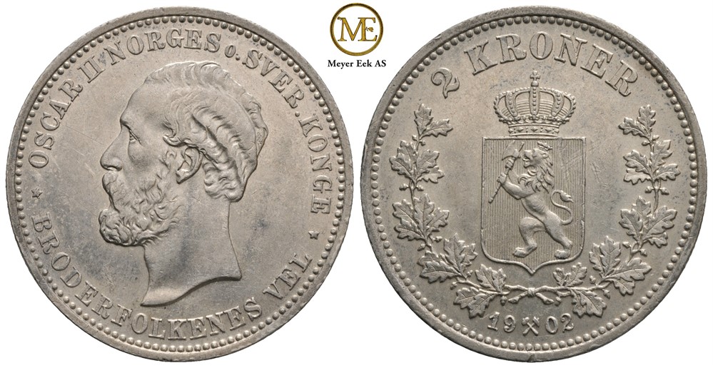 2 kroner 1902 Oscar II. Kv.01