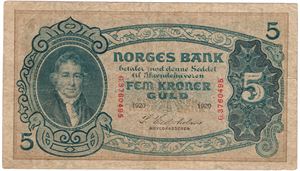 5 kroner 1920 G.3760495. Kv.1