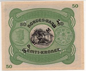 50 kroner 1945 D.1506206 specimen. Kv.01