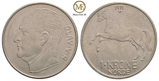 1 krone 1971 Olav V. Kv.0
