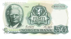 50 kroner 1982 N.0215276. Kv.0