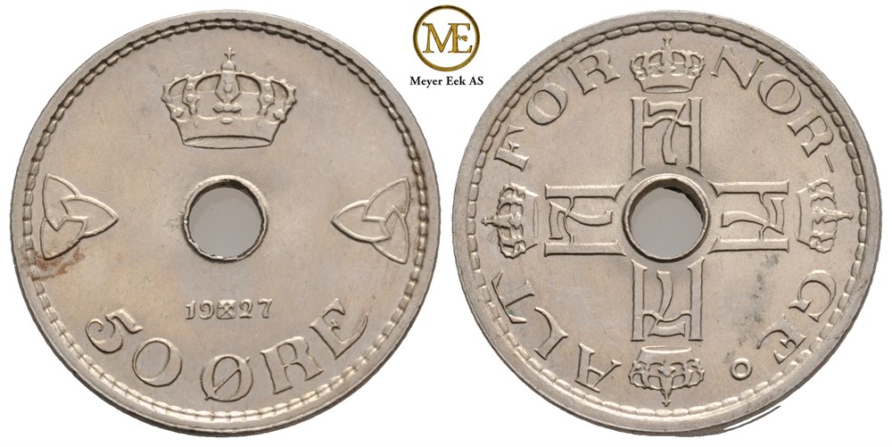 50 øre 1927 Haakon VII. Kv.0