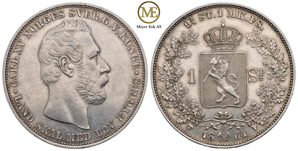 Speciedaler 1864 Carl XV. Kv.0/01