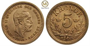 5 kronor 1899 Oscar II. Kv.0