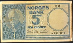 5 kr 1955A kv. 1- falmet