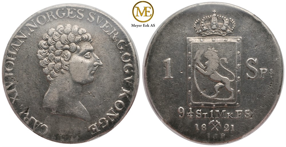 Speciedaler 1821 Carl XIV Johan. Kv.1+