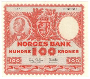 100 kroner 1961 H.6826520. Kv.1+/01