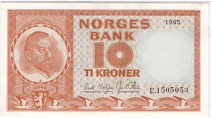 10 kroner 1965 E.1505053. 66 EPQ. Kv.0