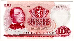 100 kroner 1965 D Brofoss/Ottesen Kv.0