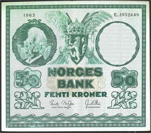 50 kr 1963E kv. god 1- meget pen