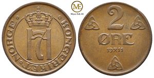 2 øre 1911 Haakon VII. Kv.0/01